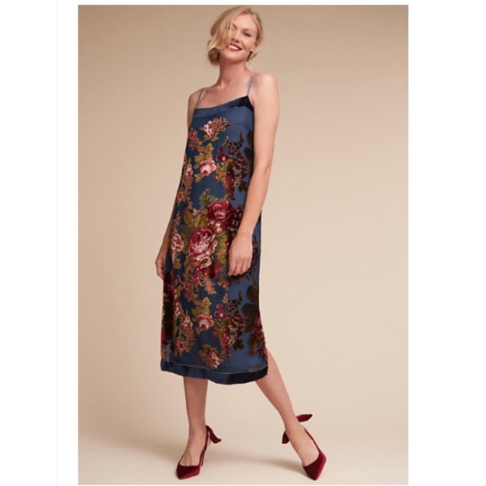 LIKE NEW BHLDN 👗CARLSON BURNOUT VELVET DRESS - Picture 1 of 3